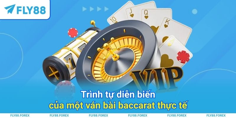 Trình tự diễn biến của một ván bài baccarat thực tế